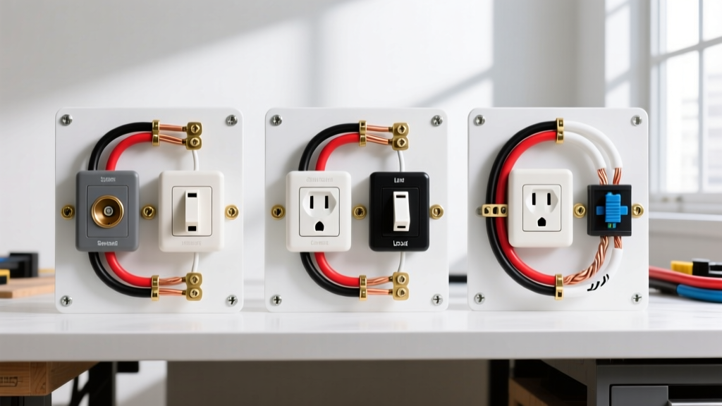 Wiring Diagram for Switch and Outlet: 3 Core Configurations