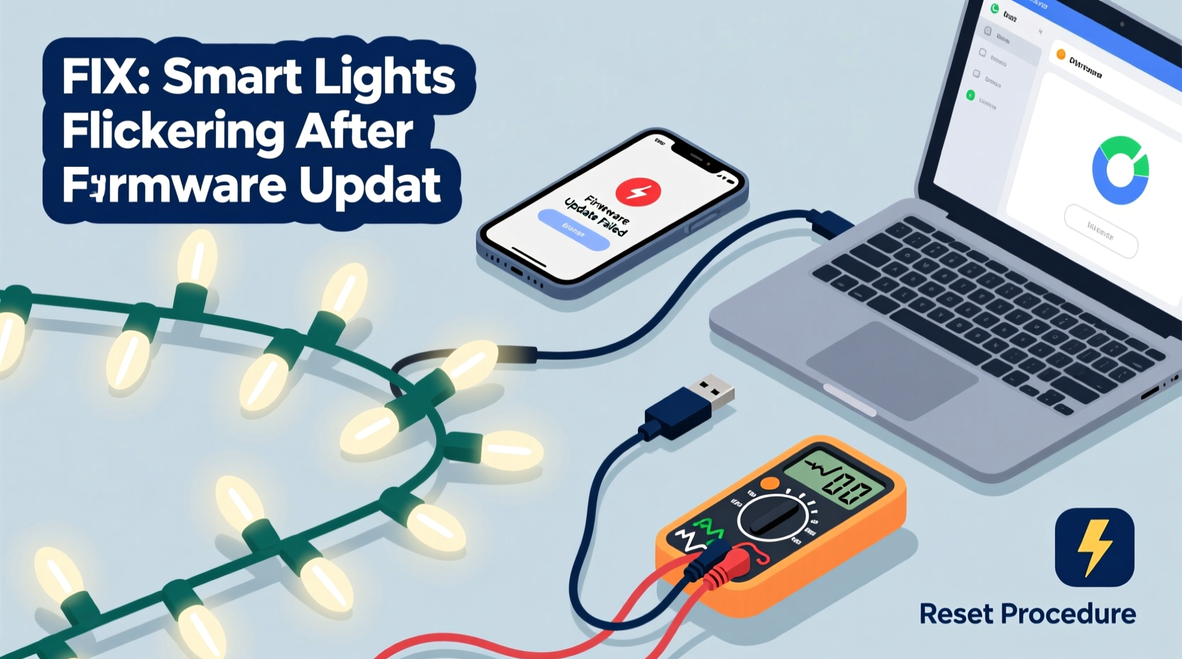how to fix flickering smart christmas lights after a firmware update gone wrong