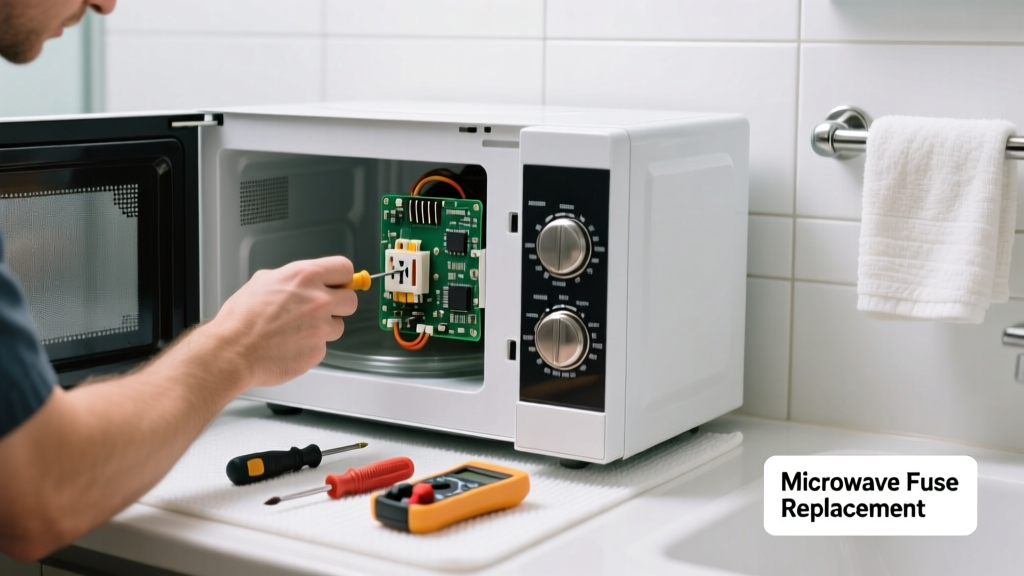 Fixing a Blown Microwave Fuse in the Bathroom