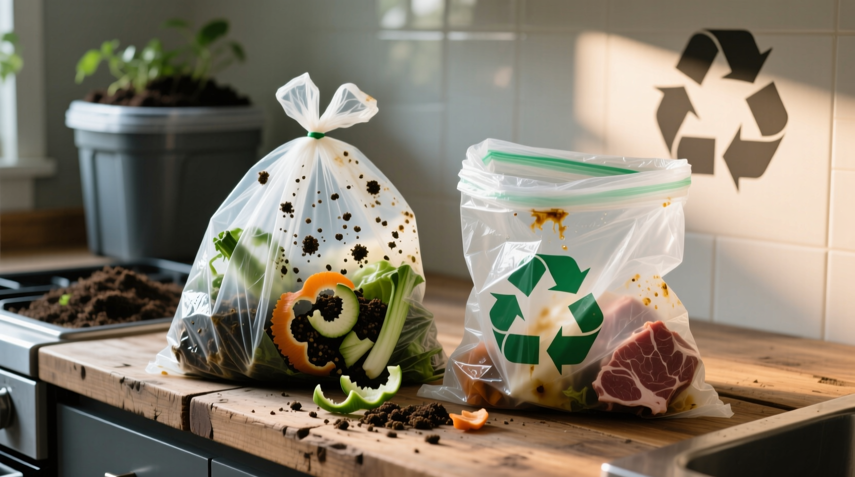 compostable vs recycled plastic trash bags
