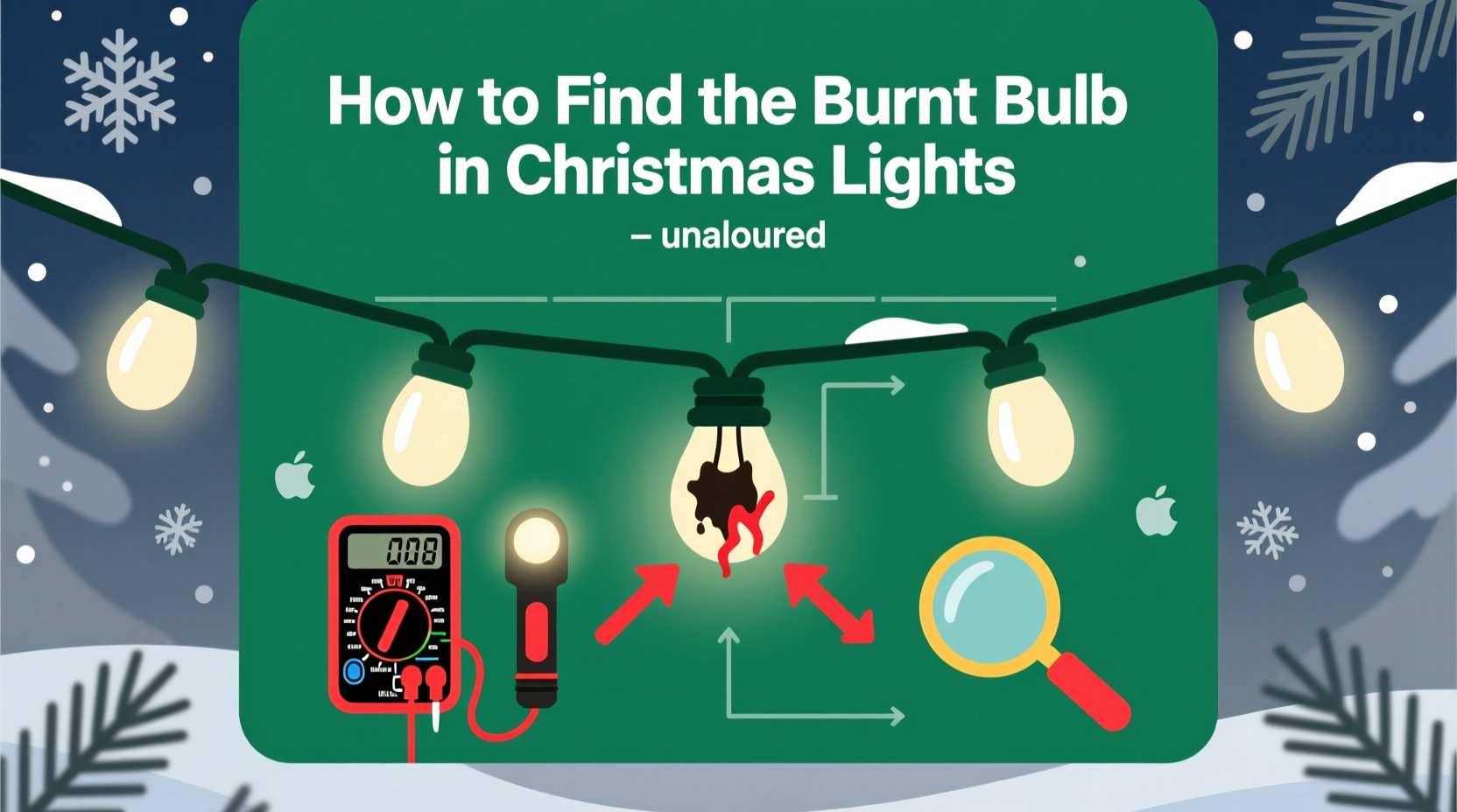 how to find the burnt bulb in christmas lights