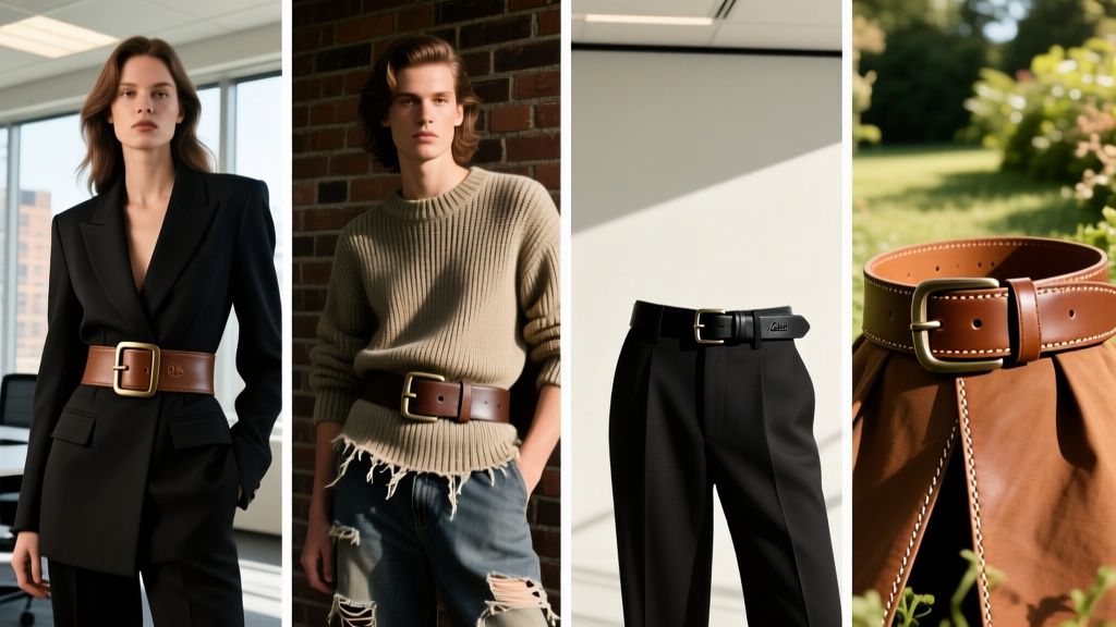When Did Wide Leather Belts Become Fashionable?