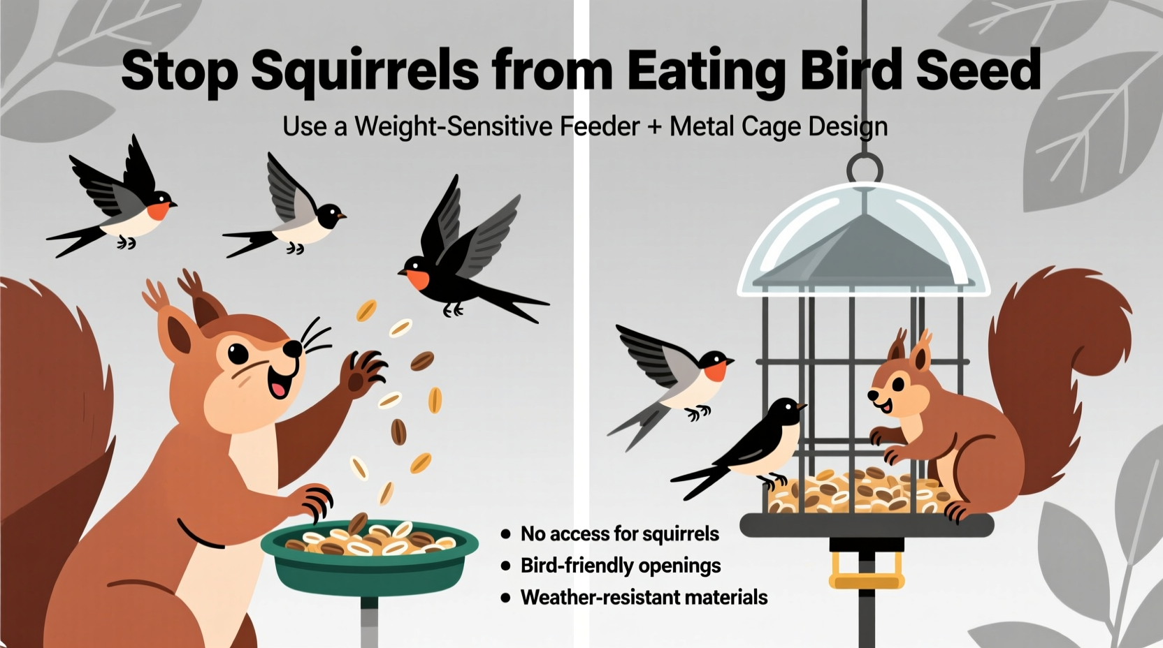 how to stop squirrels from eating bird seed