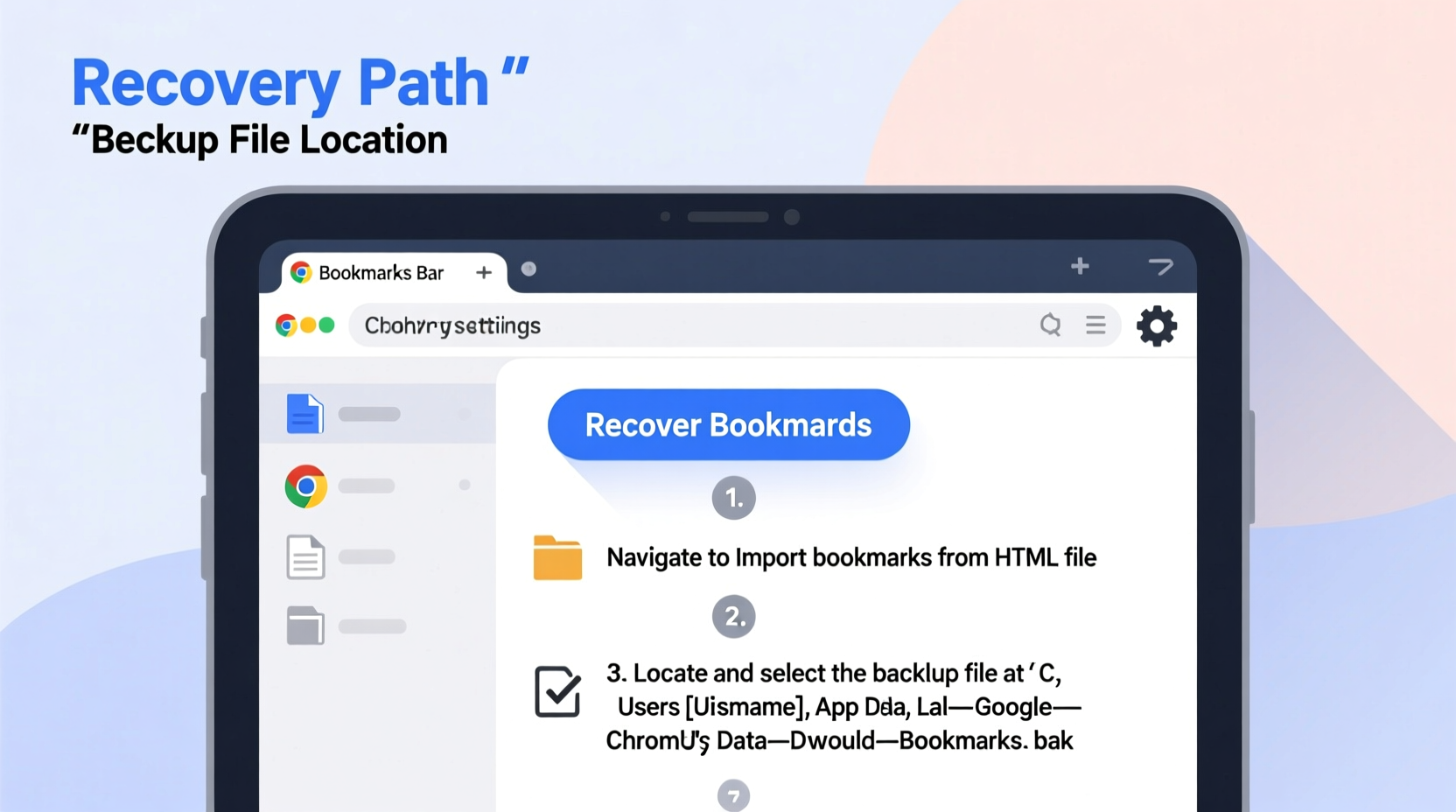 how to recover lost bookmarks in chrome after crash