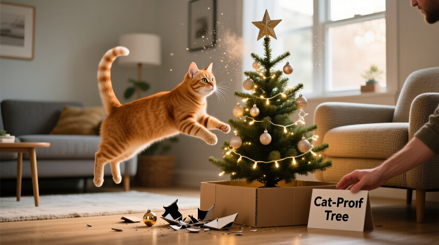 why does my cat destroy the christmas tree every year and how to stop it humanely