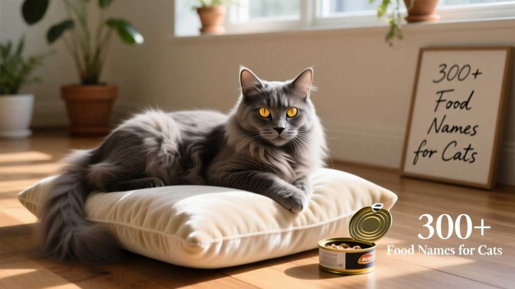 A relaxed cat resting its head on a soft cushion, looking content and elegant
