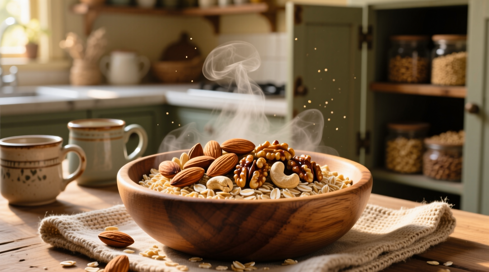 dry roast some nuts for a better bowl of cereal