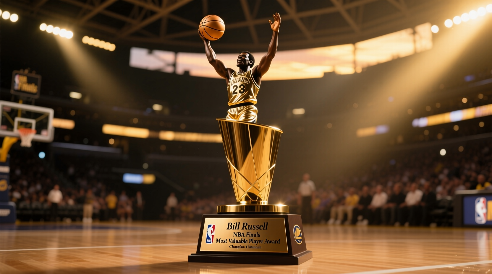 the bill russell nba finals mvp award trophy