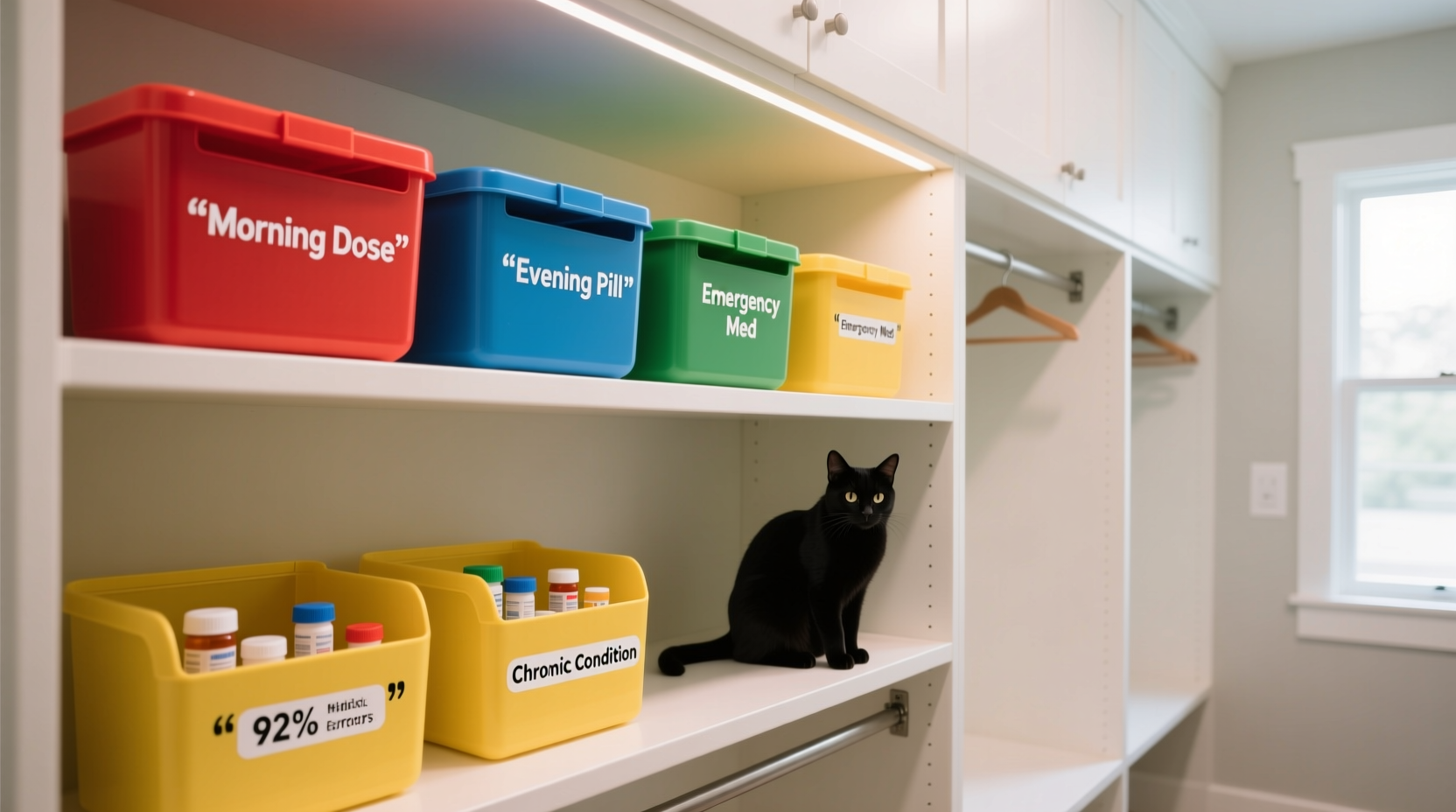 closet organization tips for pet meds