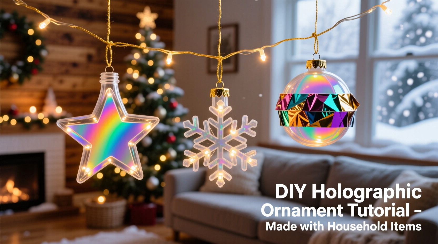 diy holographic christmas ornament ideas using household materials