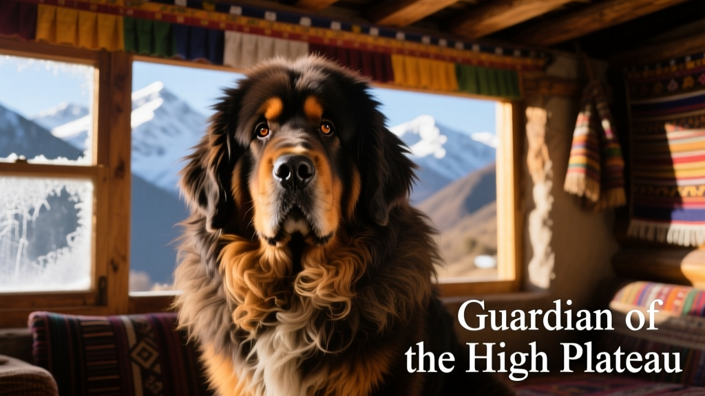 tibetan mastiff vertical closeup