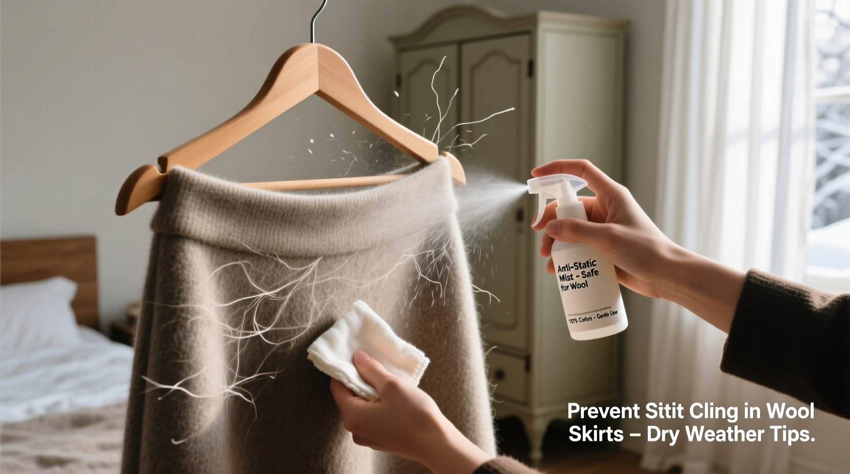 how to prevent static cling in wool skirts during dry weather