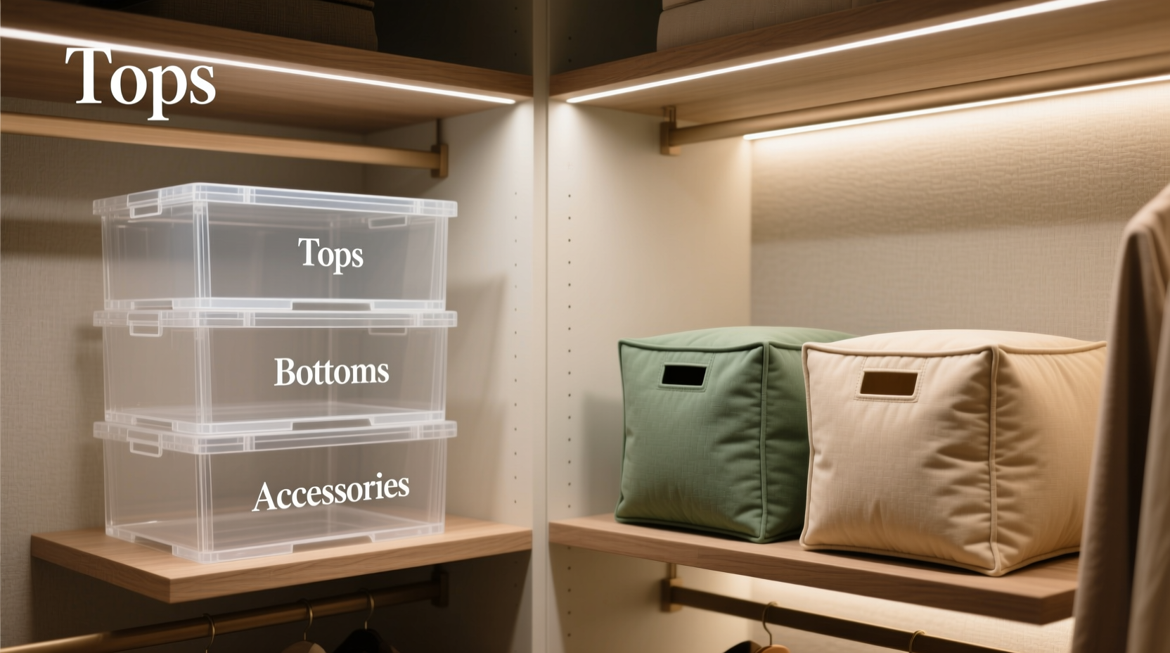closet organization tips acrylic vs fabric cubes
