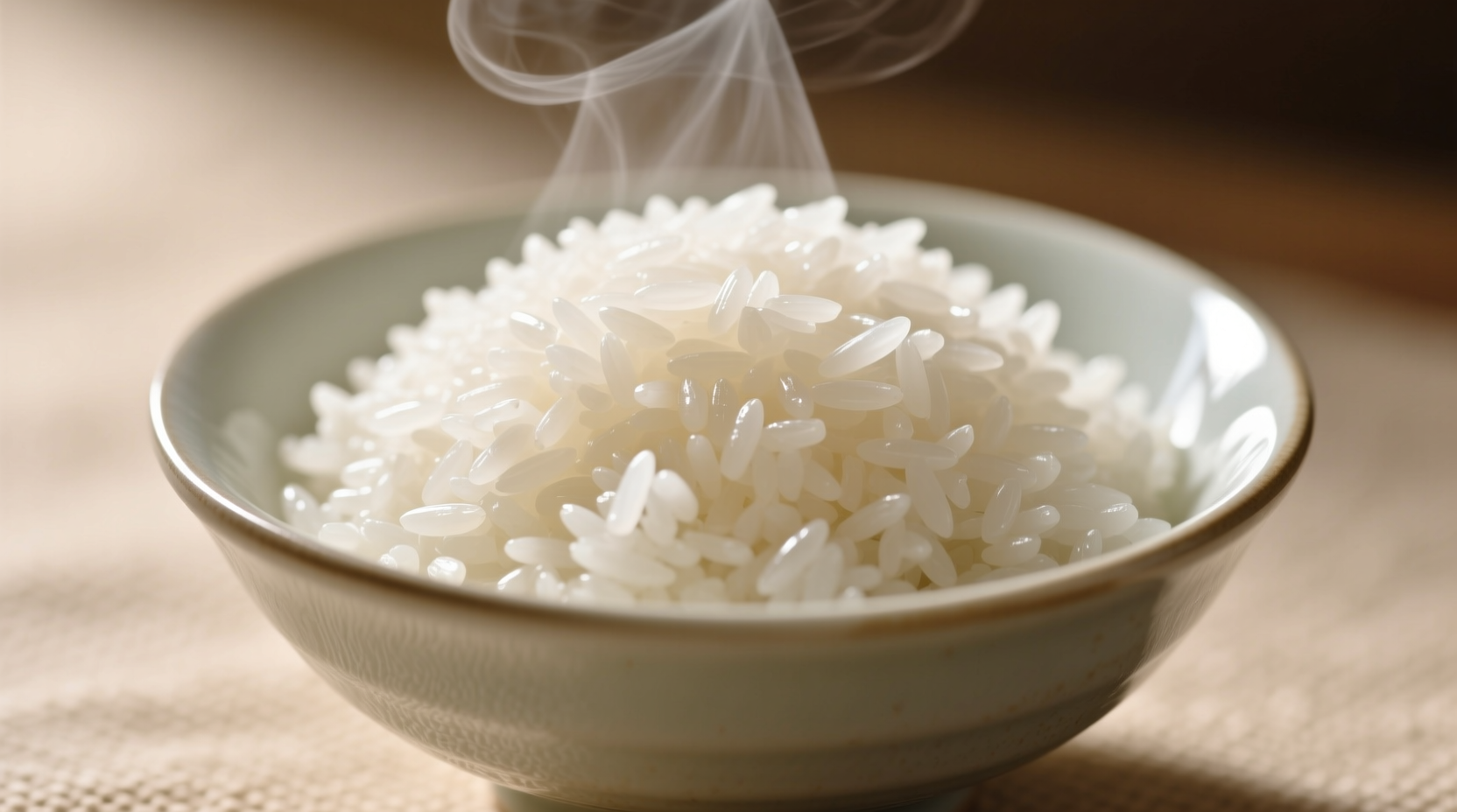 Perfectly cooked fluffy white rice in bowl