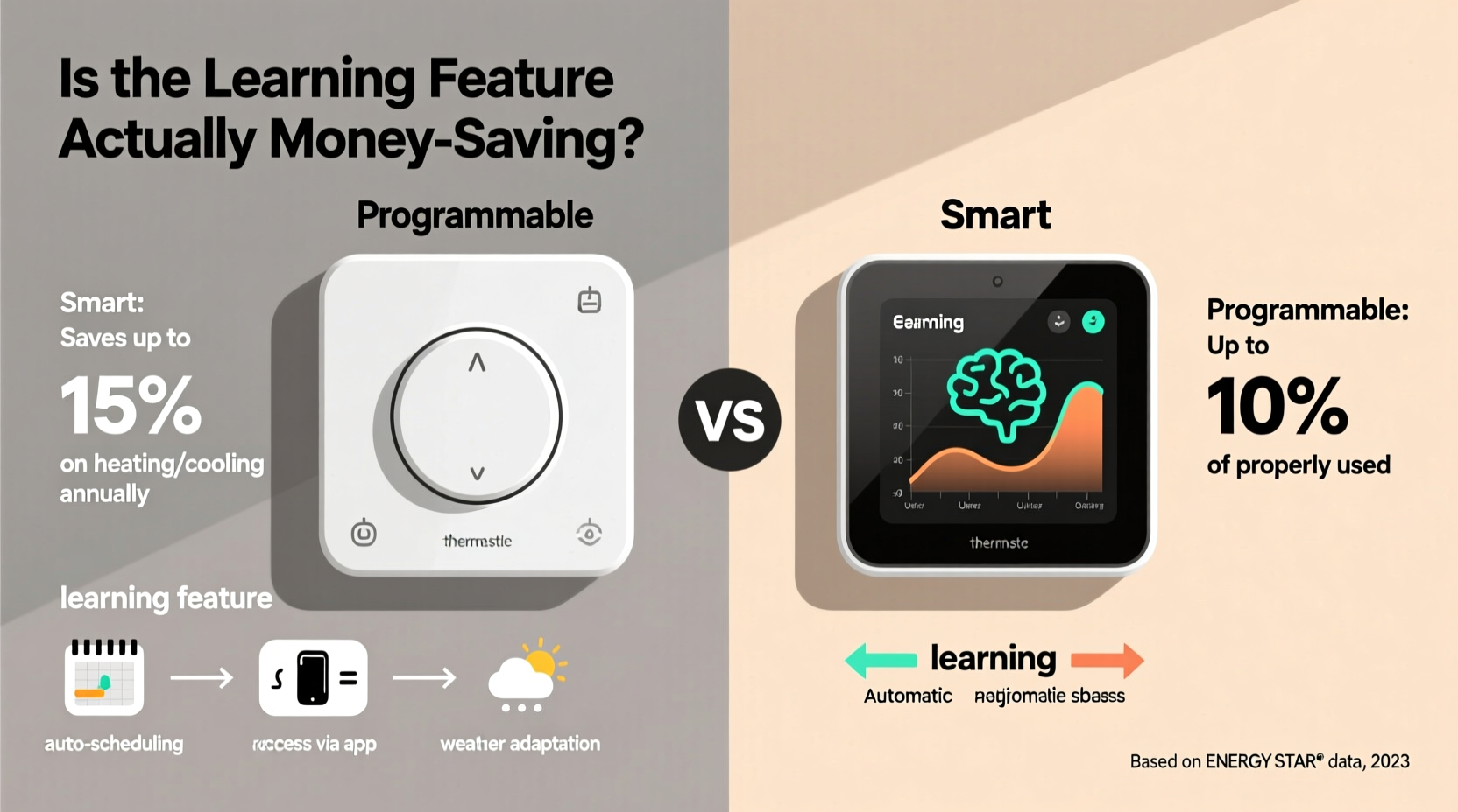 smart thermostat vs programmable is the learning feature actually money saving