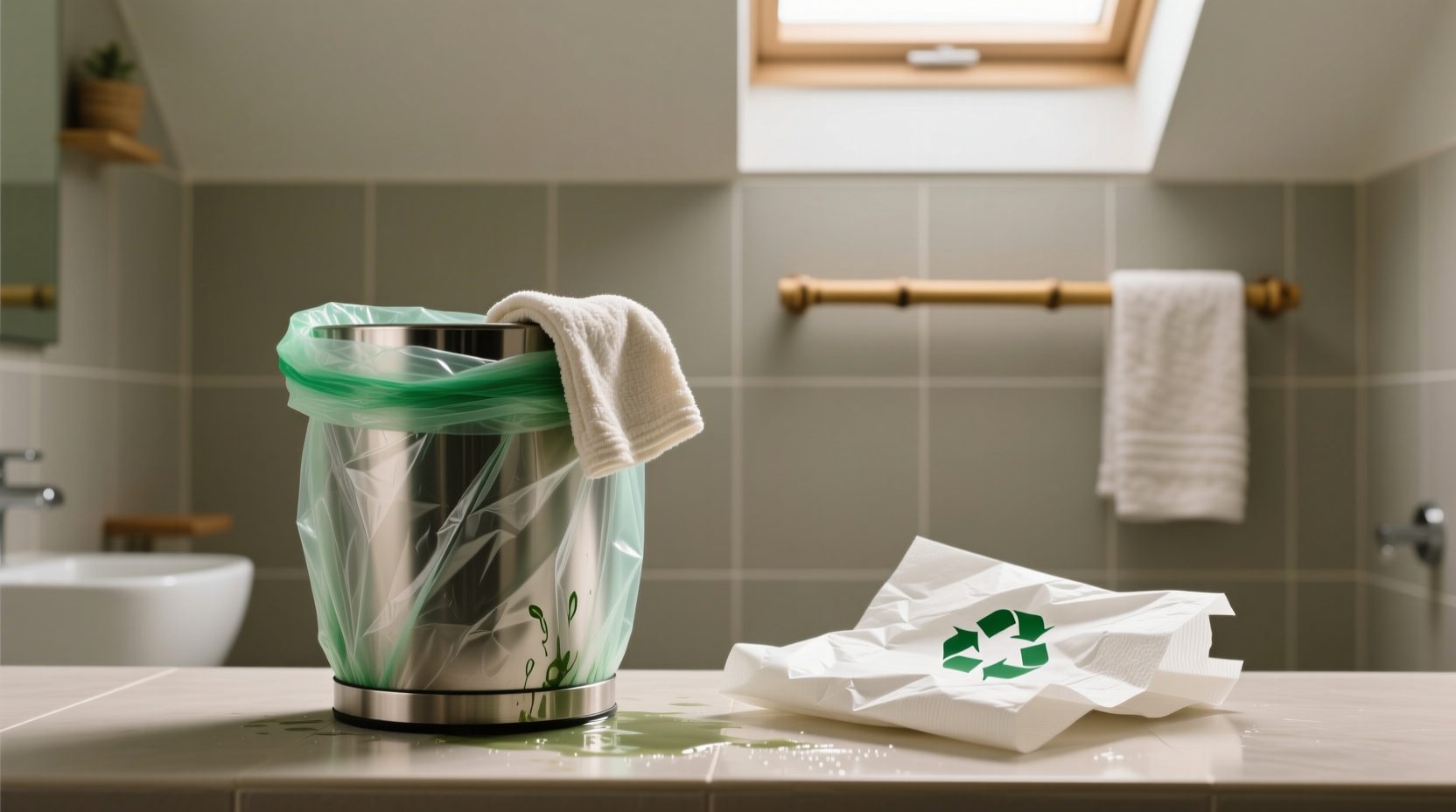 compostable trash bag vs recycled paper liner