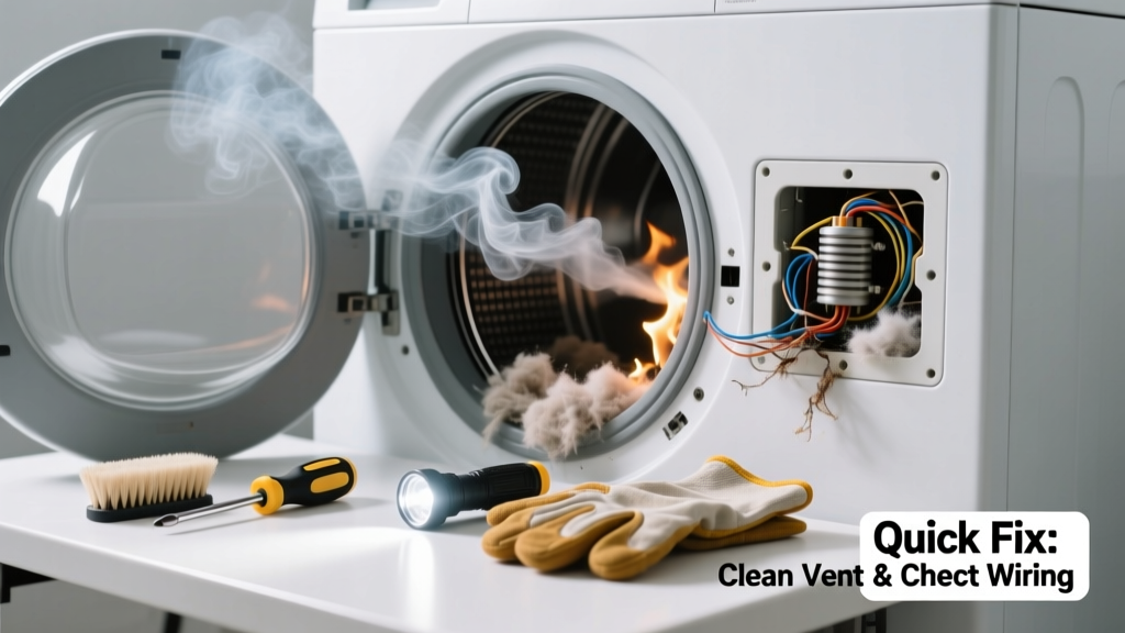 Burning Smell from Dryer in Bathroom: Quick Fixes