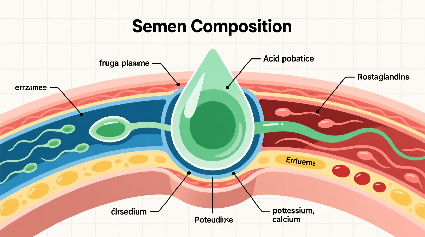 Biological diagram showing semen composition