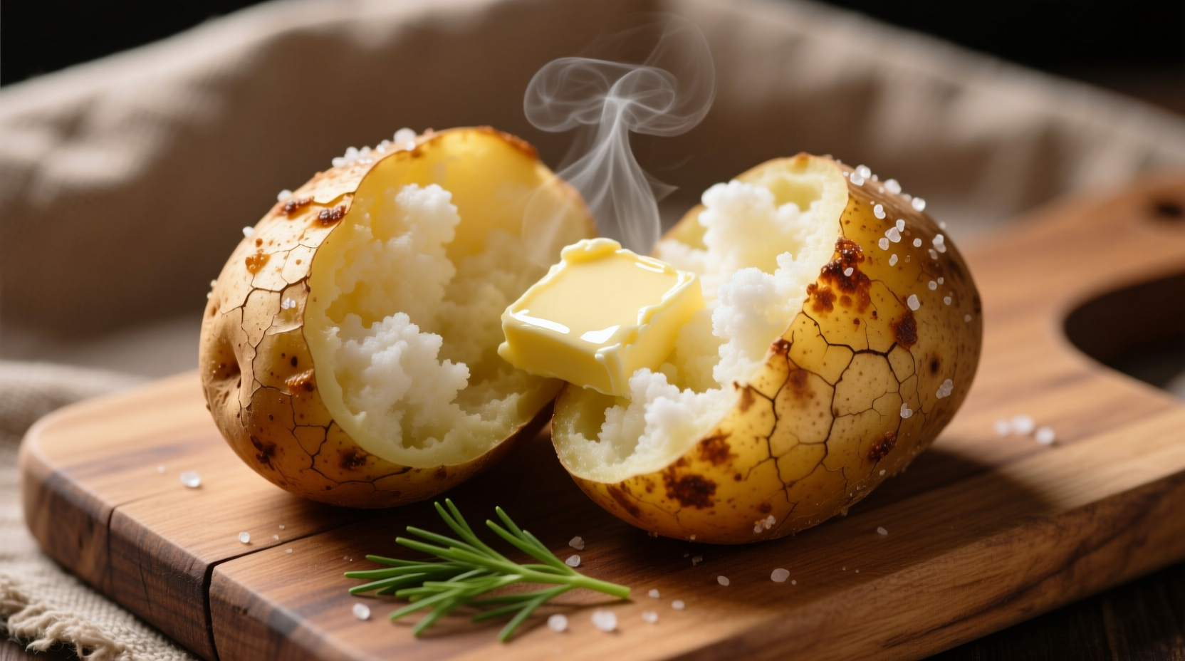 Perfectly baked potato halves with crispy skin and fluffy interior