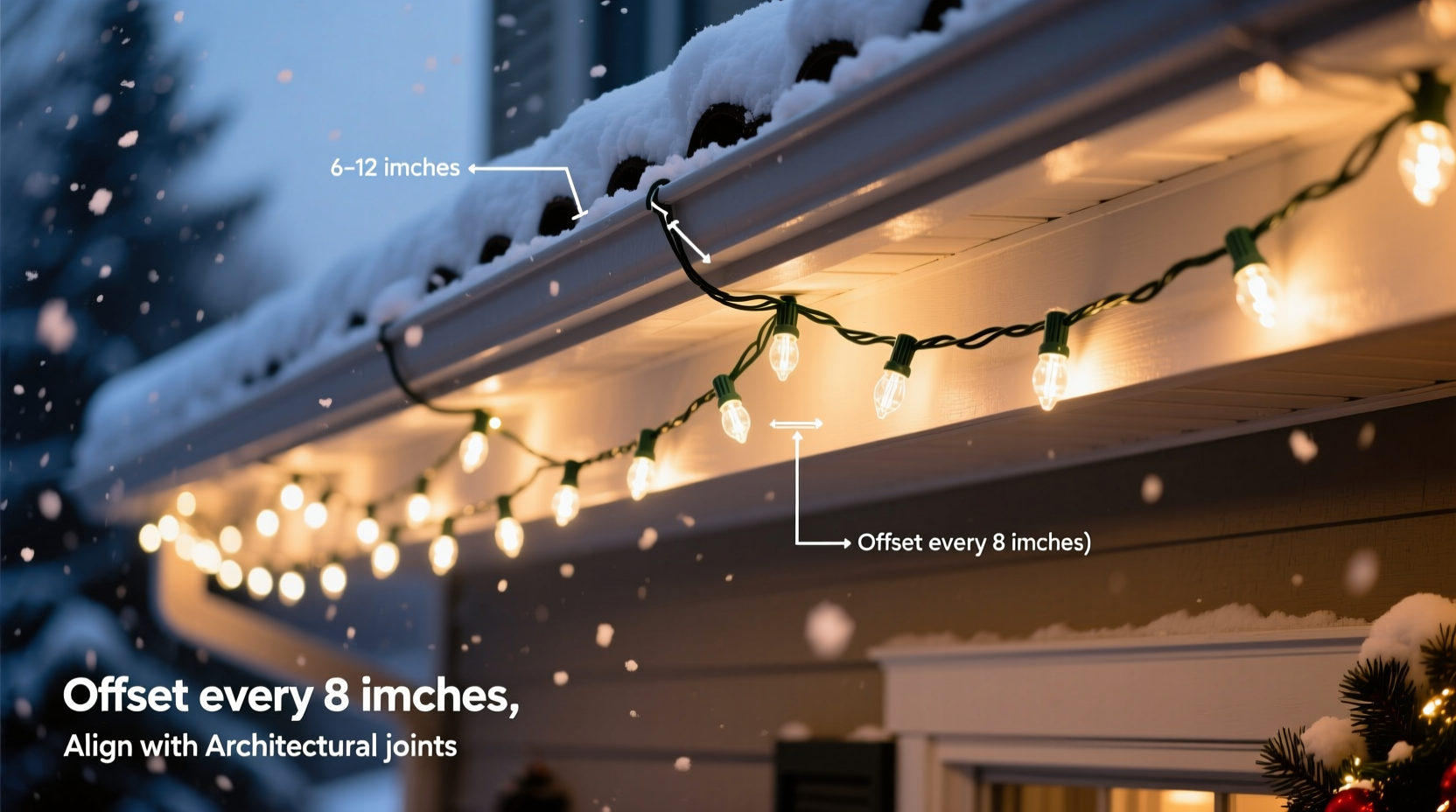how to stagger christmas light strands for even coverage