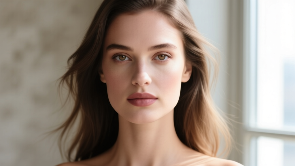 Close-up of a model's ear wearing a 14k yellow gold emerald huggie earring with a seamless click hinge, soft studio lighting, macro