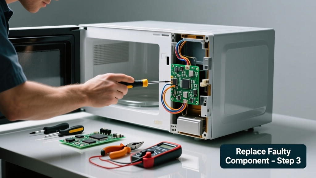 Fixing a Noisy Microwave: Replace the Faulty Part