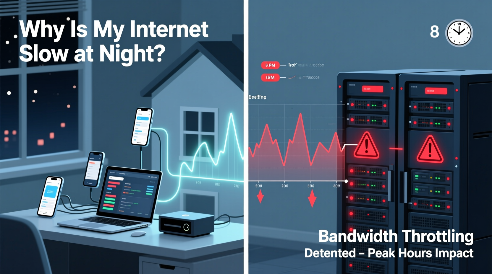 why is my internet speed so slow at night bandwidth throttling