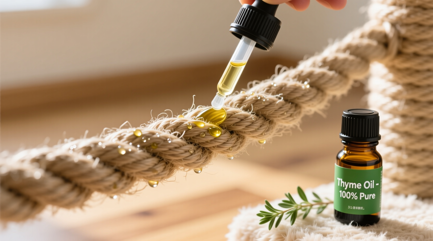 eco friendly cleaning thyme oil for cat tree rope