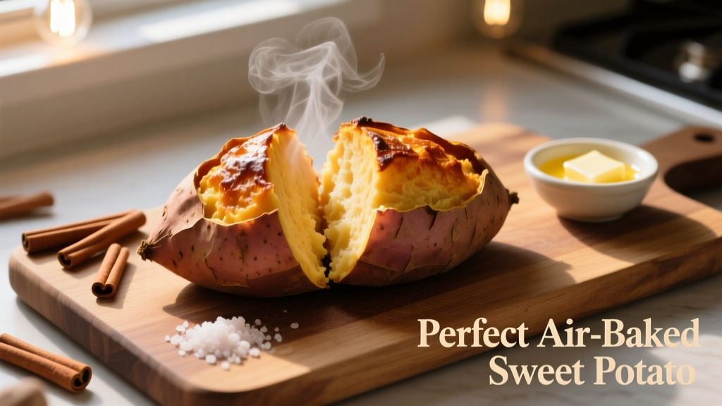 Air Bake Sweet Potatoes: Crispy Skin, Fluffy Inside