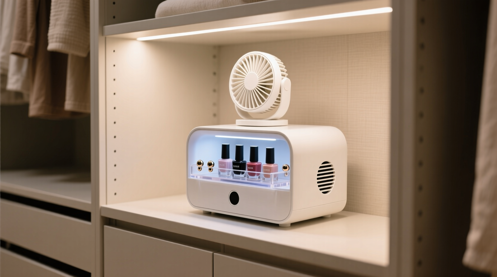 closet organization tips nail polish drying fan setup