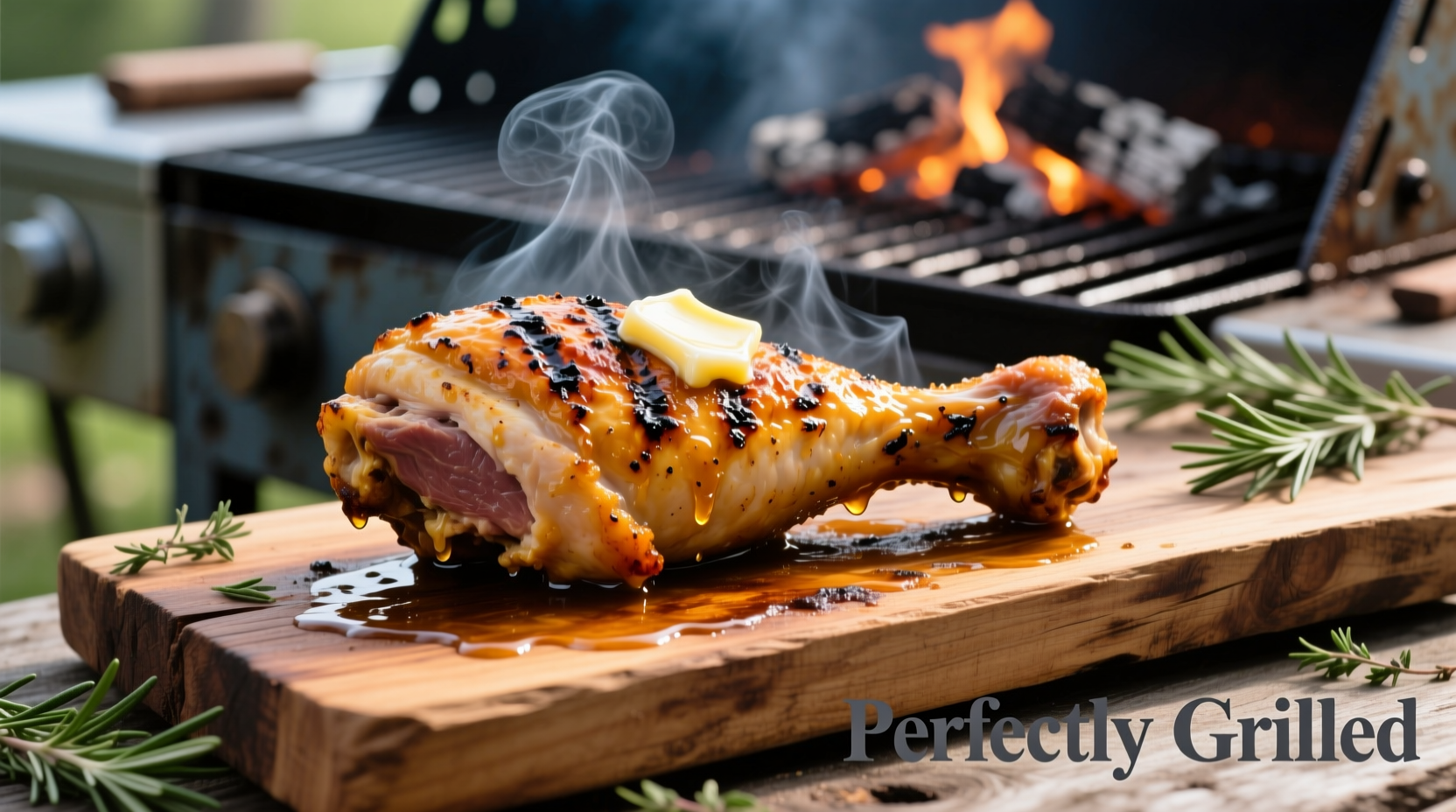 Perfectly grilled chicken drumsticks on BBQ