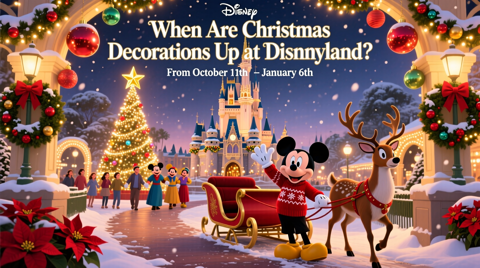 when is christmas decorations in disneyland