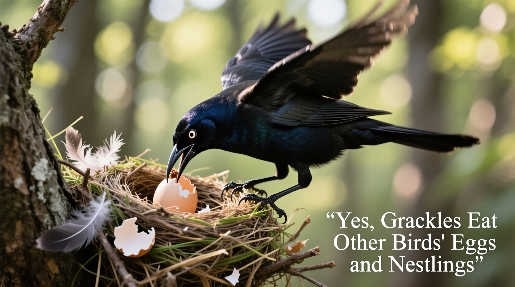 Yes, Grackles Eat Other Birds' Eggs and Nestlings