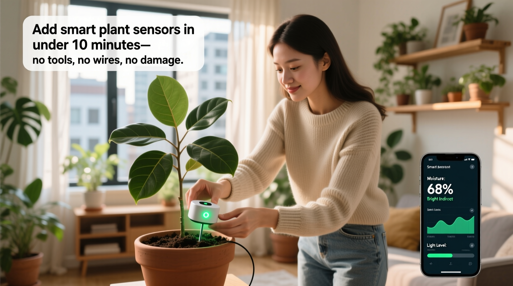 plant care life tips no drill smart sensors