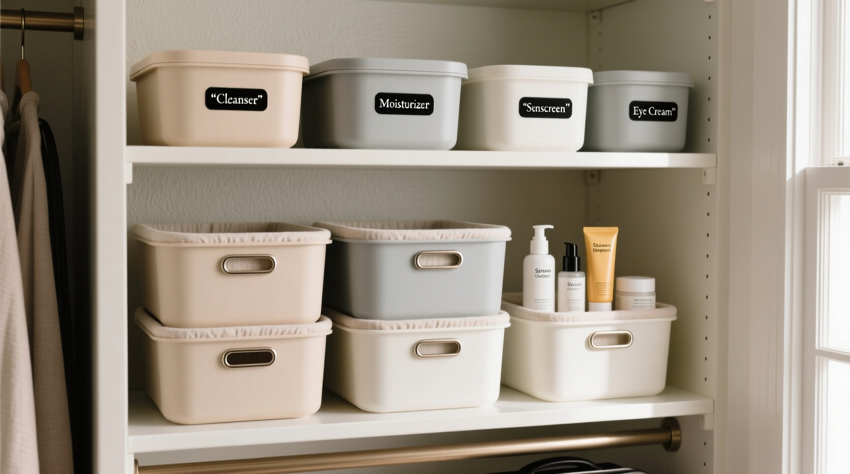 closet organization tips for skincare dupes