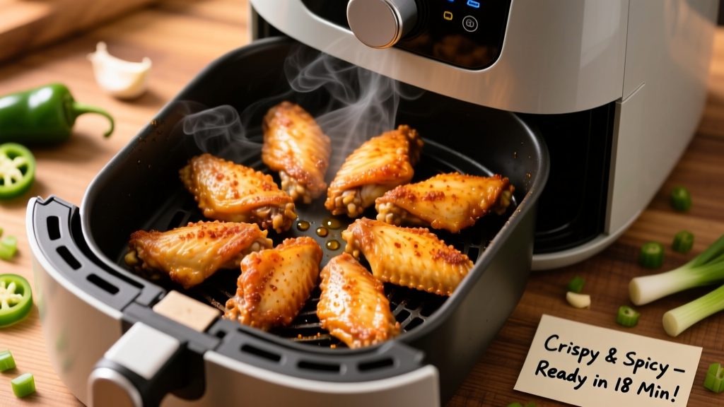 Crispy Frozen Hot Wings in Air Fryer—Oil-Free & Juicy