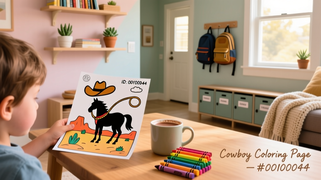 Cowboy Coloring Pages_00100044: Printable Western-Themed Art for Kids Ages 3–10