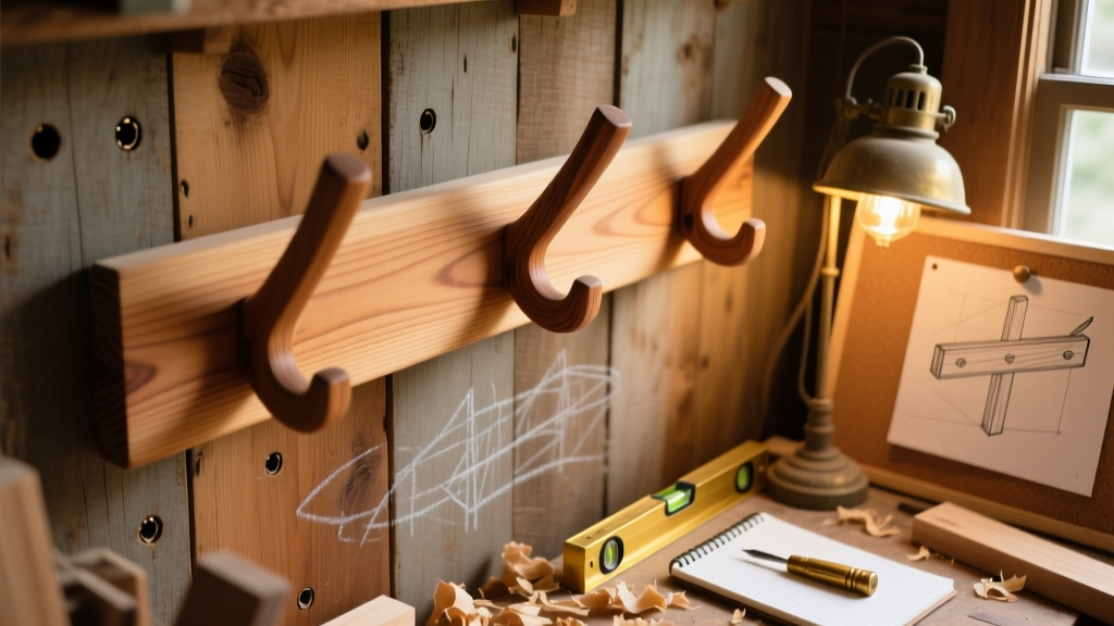 DIY Wooden Coat Rack for Entryway Walls