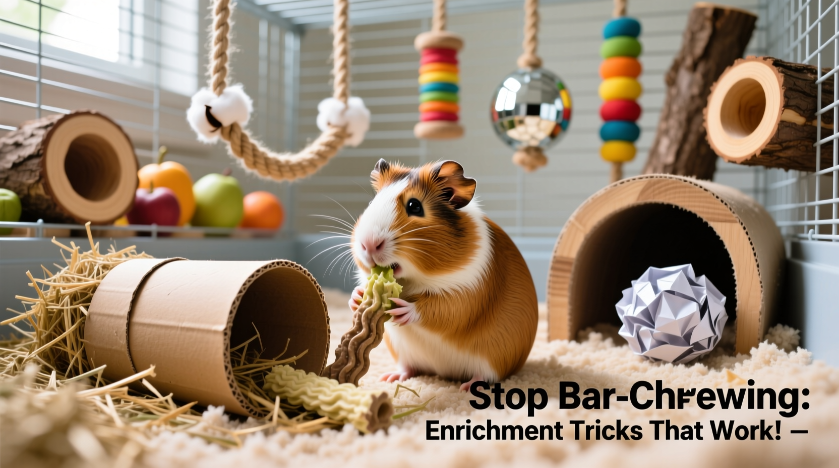 how to stop your guinea pig from chewing cage bars with enrichment tricks