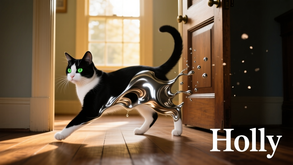 Holly the Cat Turns into Liquid, Escapes Room By Smushing Herself under Door