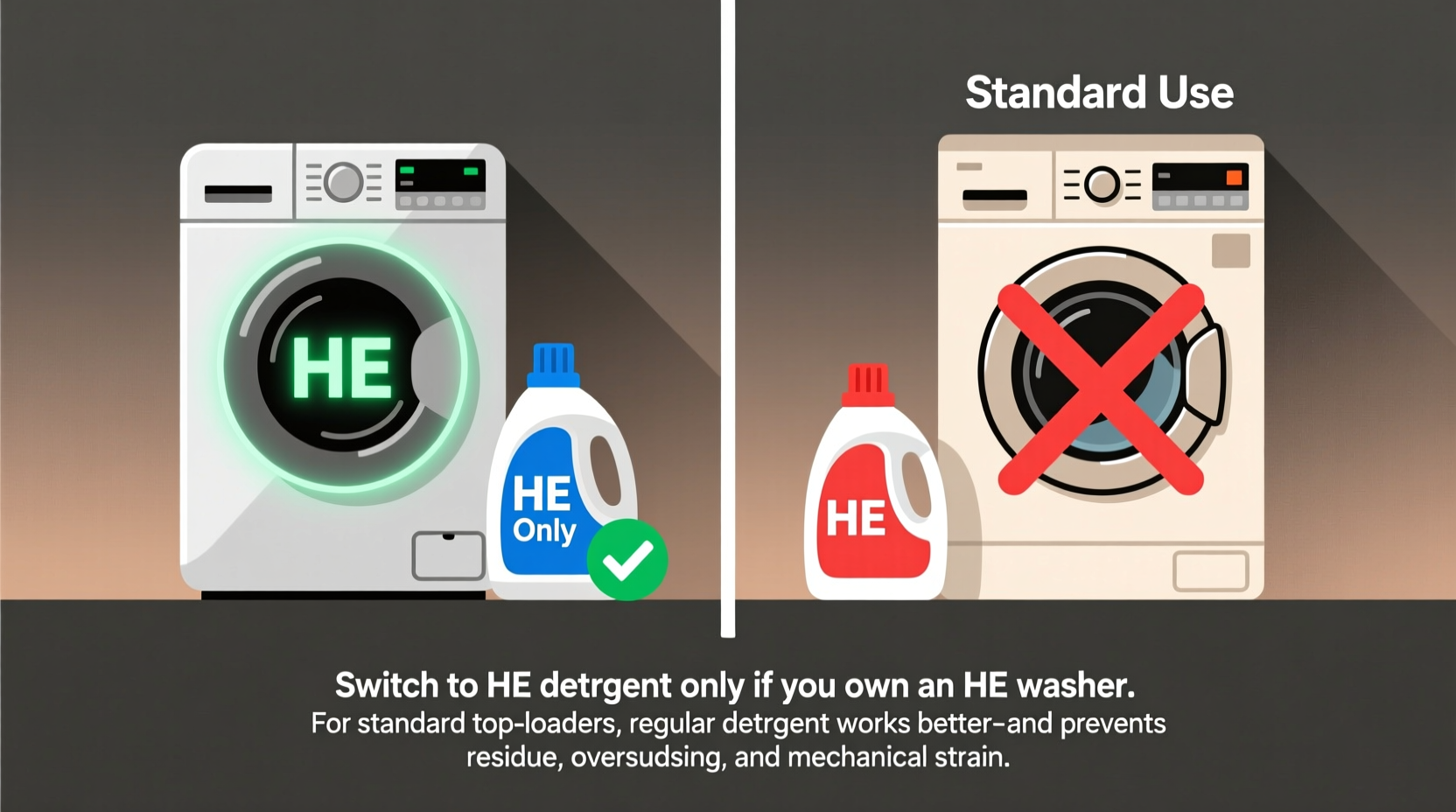 he detergent vs regular what your washer really needs