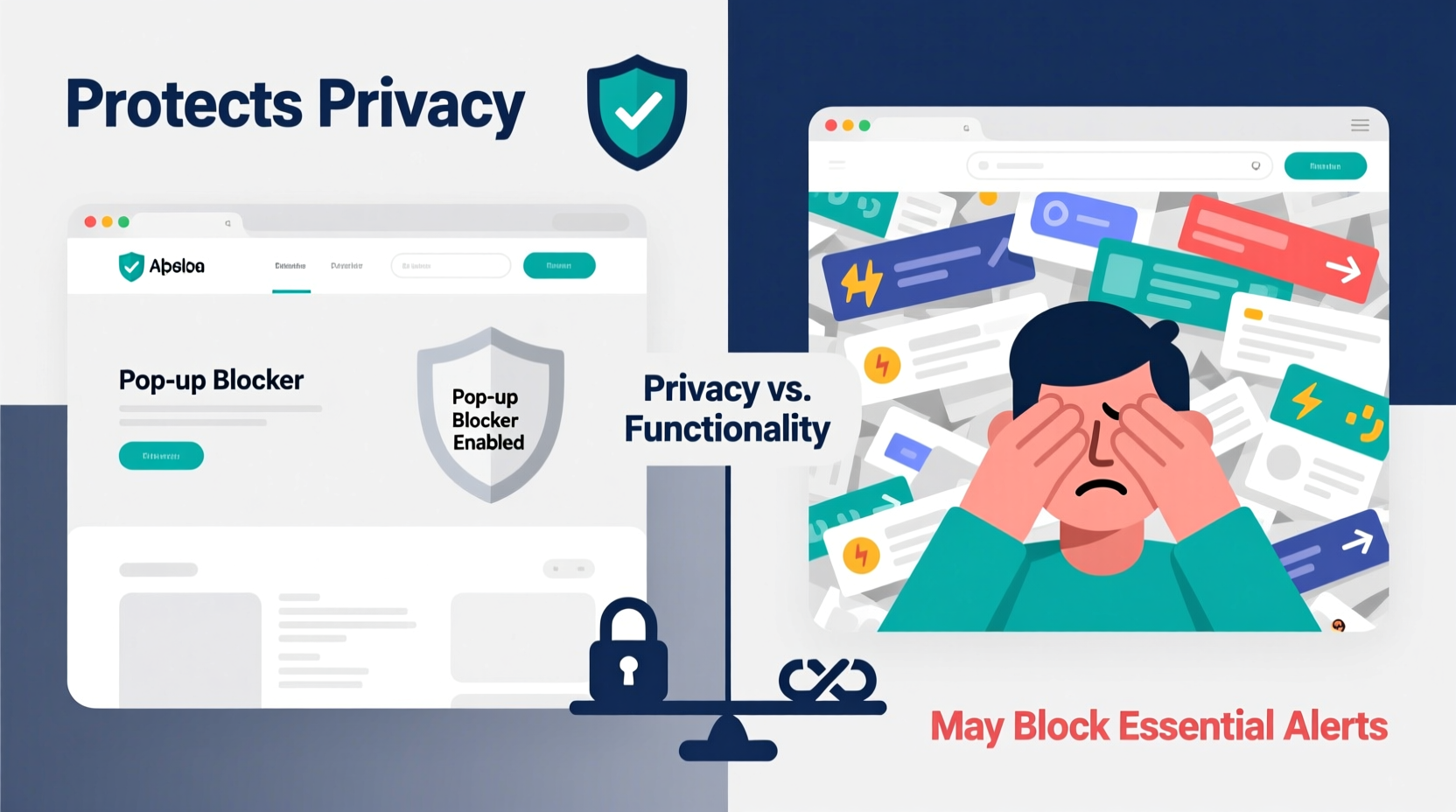 are pop up blockers hurting website functionality or protecting privacy