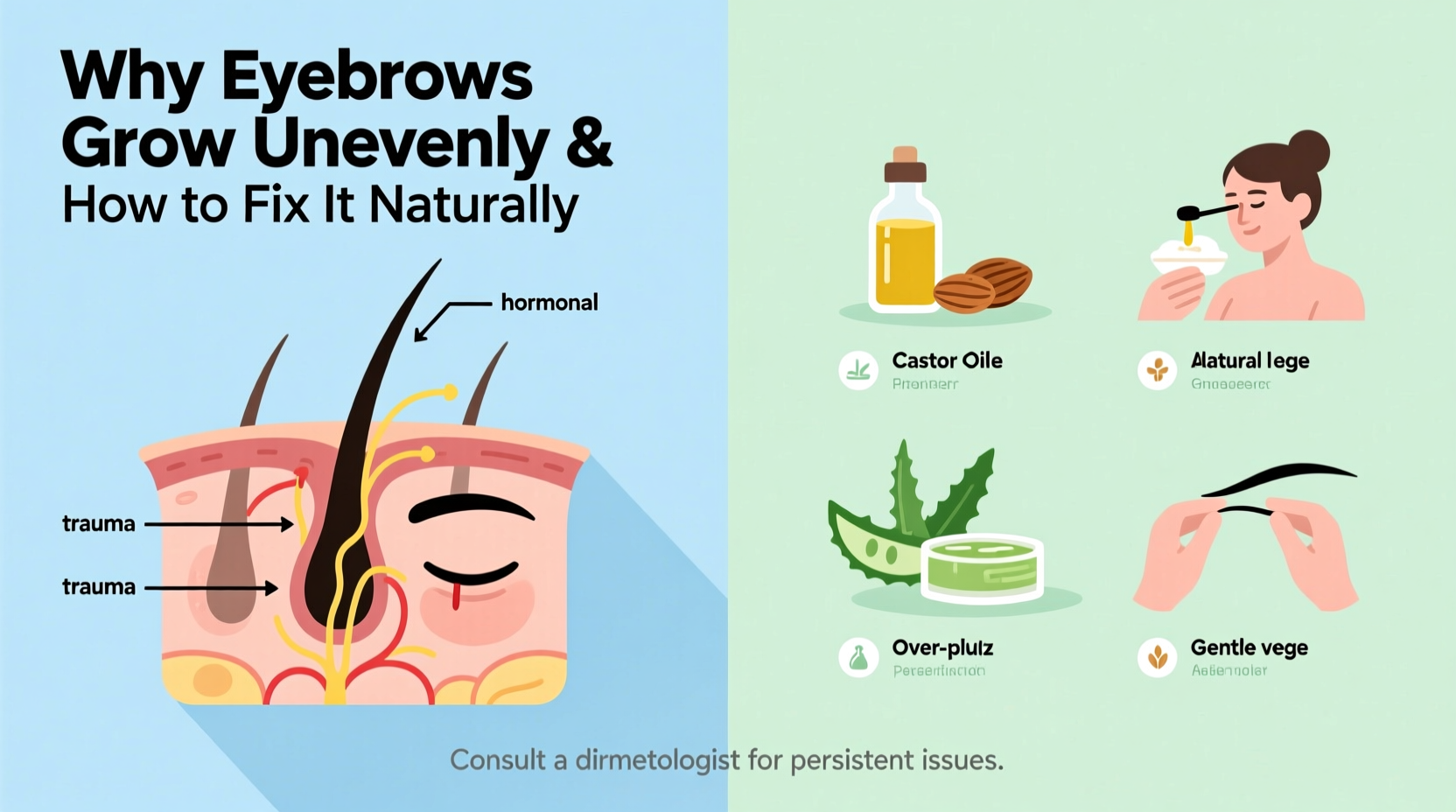 why are my eyebrows growing unevenly and can i fix it naturally