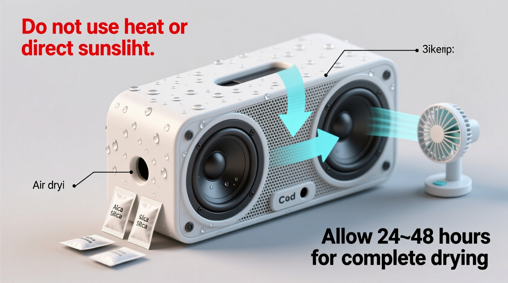 how to safely remove water from a speaker without ruining the sound quality