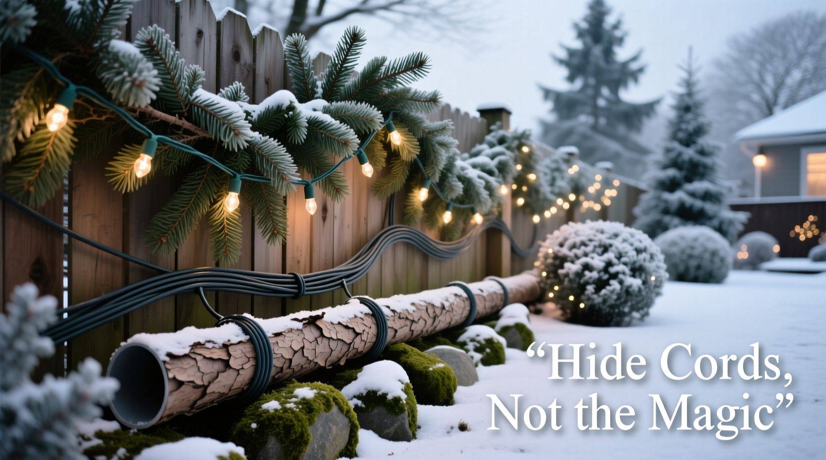 how to hide cords from outdoor christmas lights for a clean display