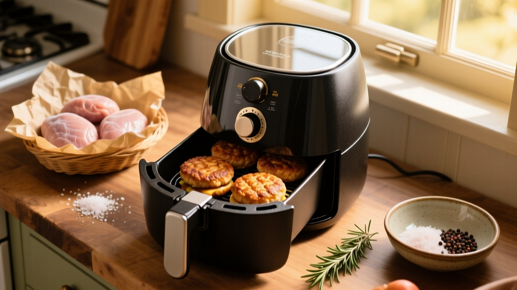 Crispy Frozen Butterball Turkey Burgers in Air Fryer