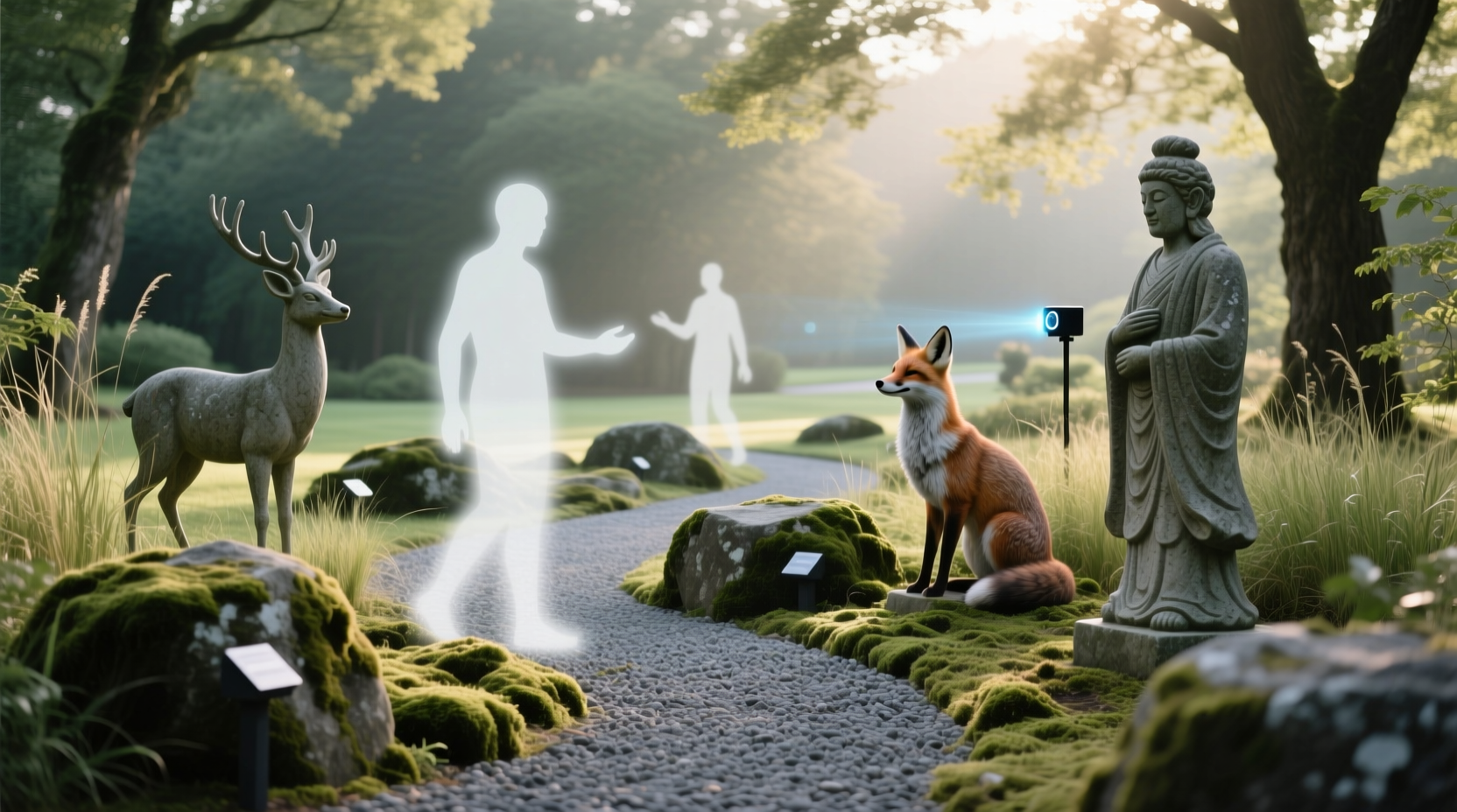 motion activated vs static outdoor figures which startles visitors less
