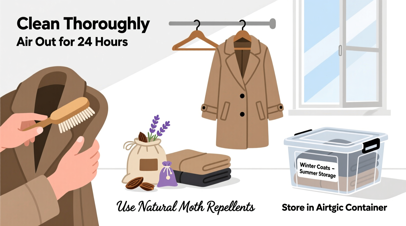 how to store winter coats in summer without moth damage simple steps