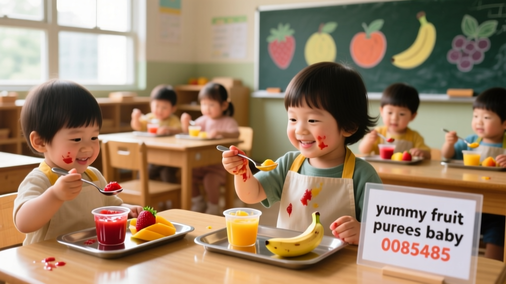 Yummy Fruit Purees Baby_0085485: Evidence-Based Guidance for Safe, Nutritious First Foods
