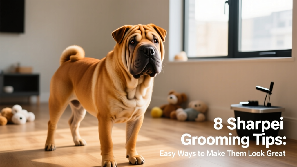Healthy Shar Pei with bright eyes and clean, dry facial folds